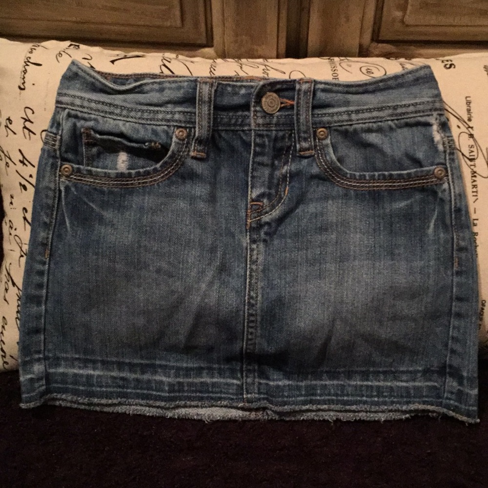 girls jean skirt distressed- so cute